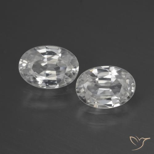 2.39ctw Natürlicher Weiß Zirkon, Oval, VVS-VS