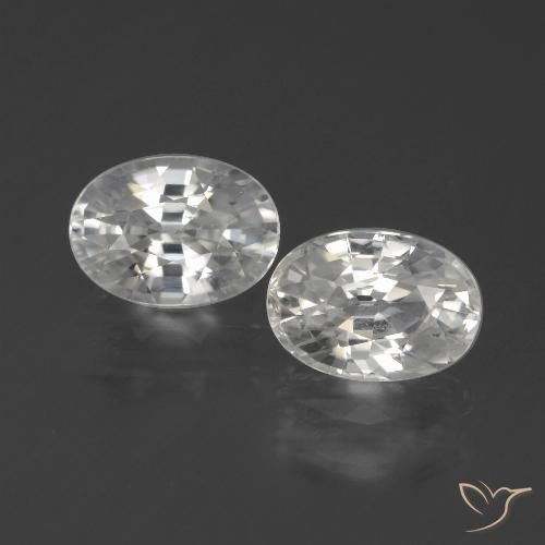 2.68ctw Natürlicher Weiß Zirkon, Oval, VVS-VS
