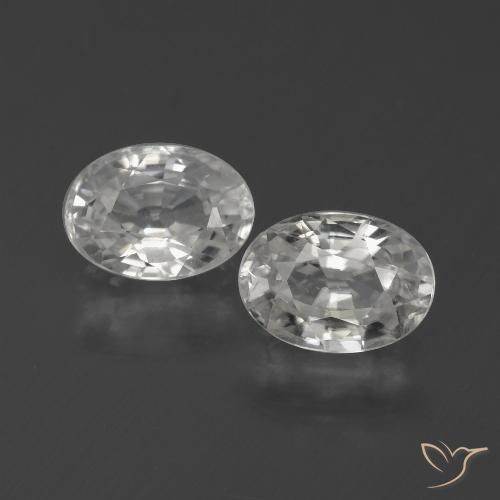 2.42ctw Natürlicher Weiß Zirkon, Oval, VS
