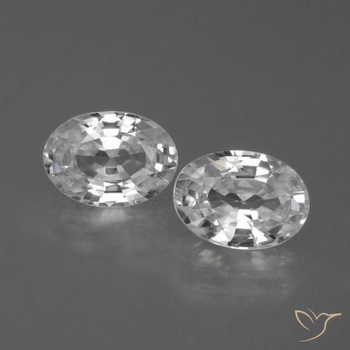 2.55ctw Natürlicher Weiß Zirkon, Oval, VVS