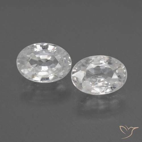 2.48ctw Natürlicher Weiß Zirkon, Oval, VVS-VS