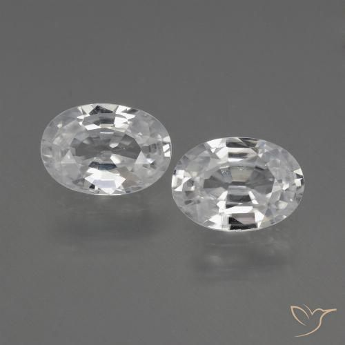 2.19ctw Natürlicher Weiß Zirkon, Oval, VVS