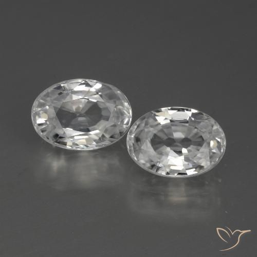 2.59ctw Natürlicher Weiß Zirkon, Oval, VVS-VS