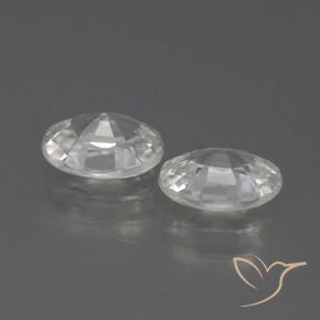 2.31 ct natürliche Weiß Zirkon-Edelsteine, Oval, VVS-VS
