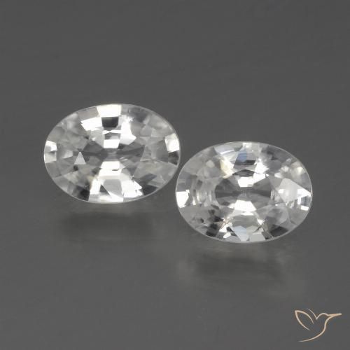 2.18ctw Natürlicher Weiß Zirkon, Oval, VVS-VS