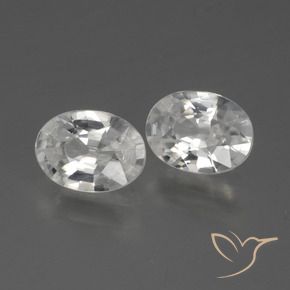 2.18 ct natürliche Weiß Zirkon-Edelsteine, Oval, VVS-VS