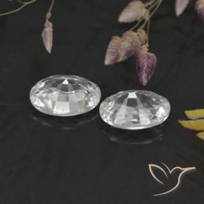2.42 ct natürliche Weiß Zirkon-Edelsteine, Oval, VVS