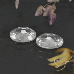 2.28 ct natürliche Weiß Zirkon-Edelsteine, Oval, VVS-VS