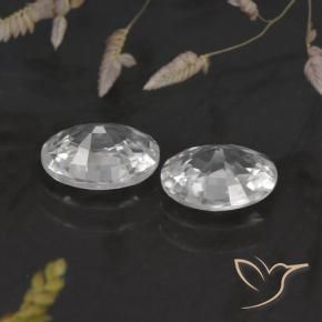 2.33 ct natürliche Weiß Zirkon-Edelsteine, Oval, VVS-VS