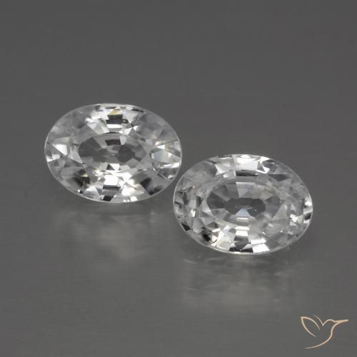 2.49ctw Natürlicher Weiß Zirkon, Oval, VVS