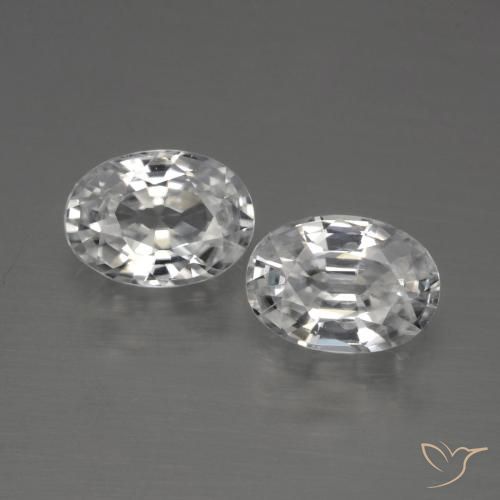 2.42ctw Natürlicher Weiß Zirkon, Oval, VVS