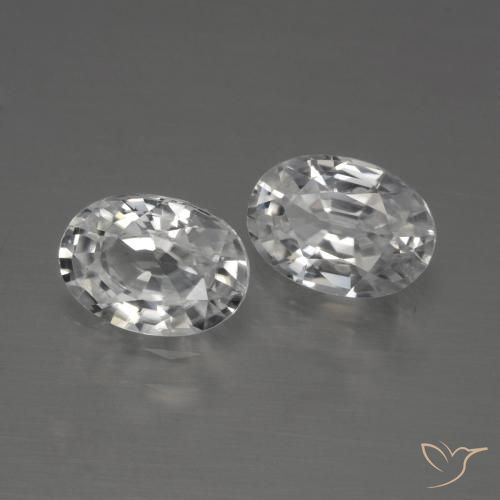 2.42 ct natürliche Weiß Zirkon-Edelsteine, Oval, VVS