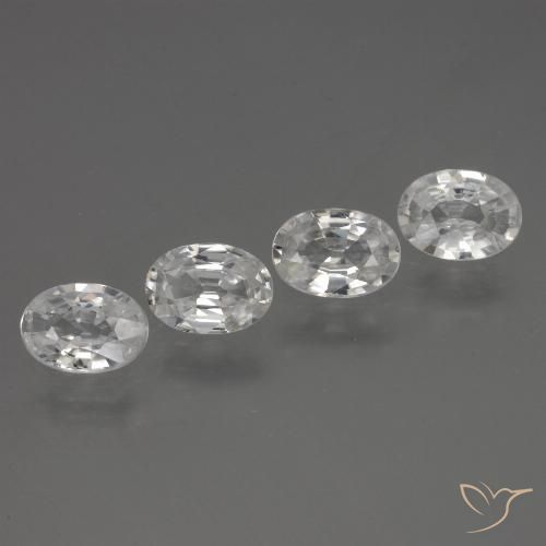 3.98ctw Natürlicher Weiß Zirkon, Oval, VS