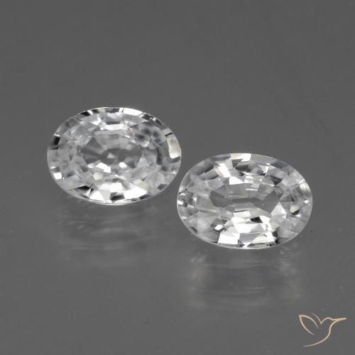 2.21ctw Natürlicher Weiß Zirkon, Oval, VVS-VS
