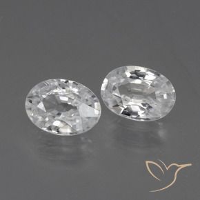 2.21 ct natürliche Weiß Zirkon-Edelsteine, Oval, VVS-VS