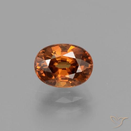 2.47ct Natürlicher Mitteldunkles Orange Zirkon, Oval, VS