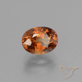 9,17 ctw natürlicher Mitteldunkles Orange Zirkon, Oval, VS