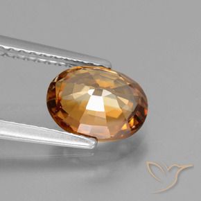 9,17 ctw natürlicher Mitteldunkles Orange Zirkon, Oval, VVS-VS