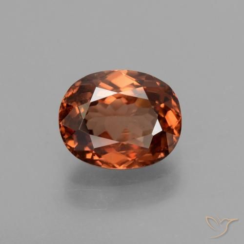 2.09ct Natürlicher Mittelorange Zirkon, Oval, VS