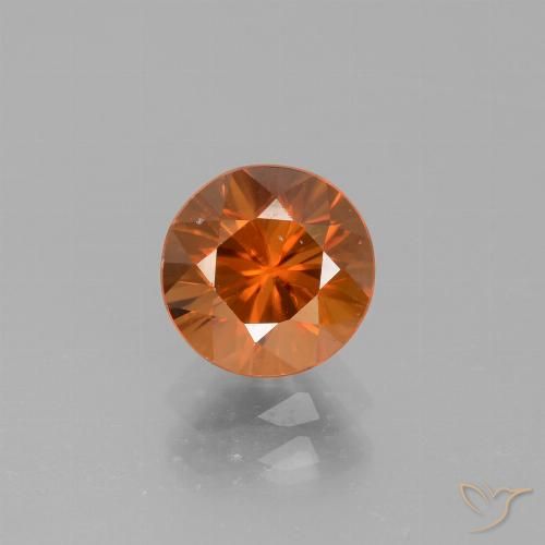 2.14ct Natürlicher Mittelorange Zirkon, Runden, VVS