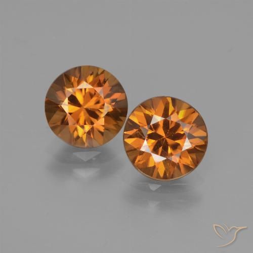 3.80ctw Natürlicher Mittelorange Zirkon, Runden, VS