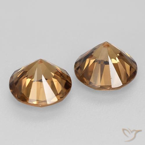 3.89 ct natürliche Mittelorange Zirkon-Edelsteine, Runden, VS