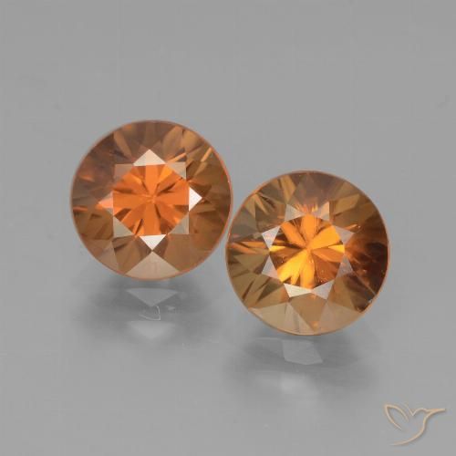 3.94ctw Natürlicher Gelblich-orange Zirkon, Runden, VVS-VS