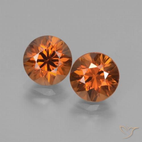 3.90ctw Natürlicher tieforange Zirkon, Runden, VS
