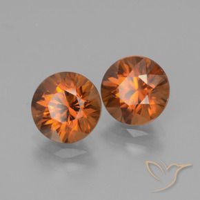 3.90 ct natürliche tieforange Zirkon-Edelsteine, Runden, VS