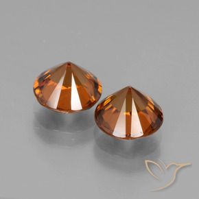 3.90 ct natürliche tieforange Zirkon-Edelsteine, Runden, VS