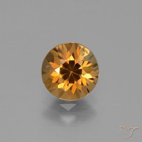 2.18ct Natürlicher tieforange Zirkon, Runden, VVS