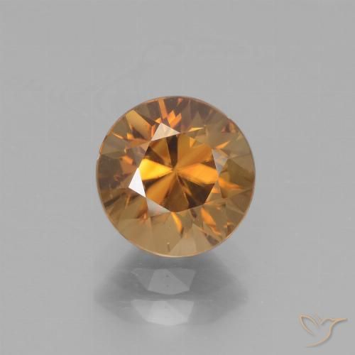 2.40ct Natürlicher Mittelorange Zirkon, Runden, VVS