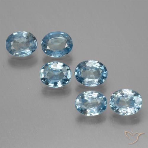 2.70ctw Natürlicher hellblau Zirkon, Oval, VS
