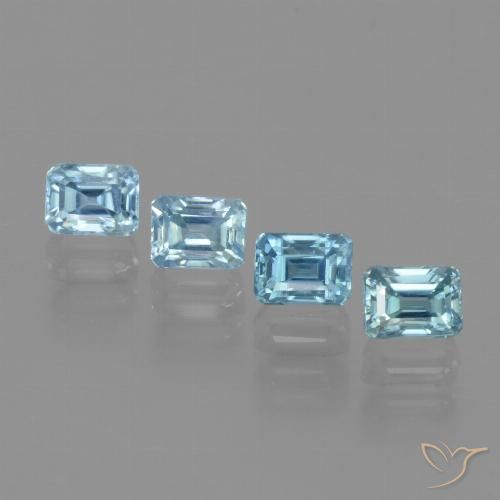 1.94ctw Natürlicher hellblau Zirkon, Smaragdschliff, VS