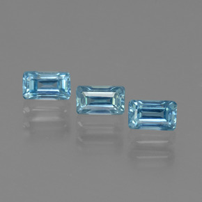 1,28 ct natürliche blauer Zirkon-Edelsteine, Smaragdschliff, VS