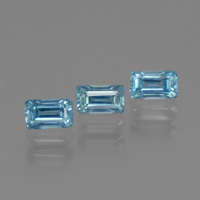 1,28 ct natürliche blauer Zirkon-Edelsteine, Smaragdschliff, VS