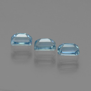 1,28 ct natürliche blauer Zirkon-Edelsteine, Smaragdschliff, VS