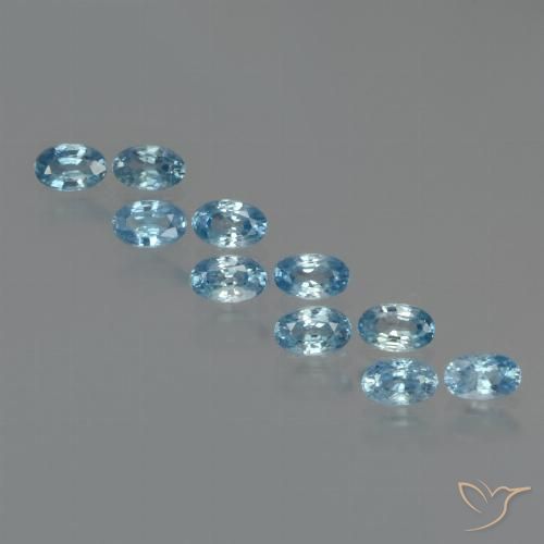 4.00ctw Natürlicher hellblau Zirkon, Oval, VS