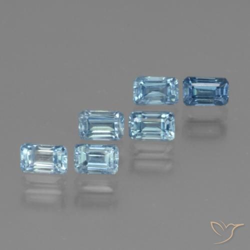 1.82ctw Natürlicher Blau Zirkon, Smaragdschliff, VS