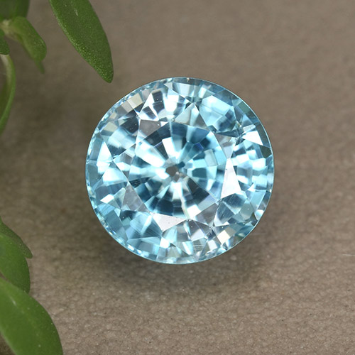 3,94 ctw natürlicher blauer Zirkon, Rundschliff, VS