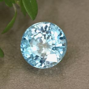 3,94 ctw natürlicher blauer Zirkon, Rundschliff, VS