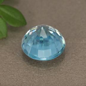 3,94 ctw natürlicher blauer Zirkon, Rundschliff, VS