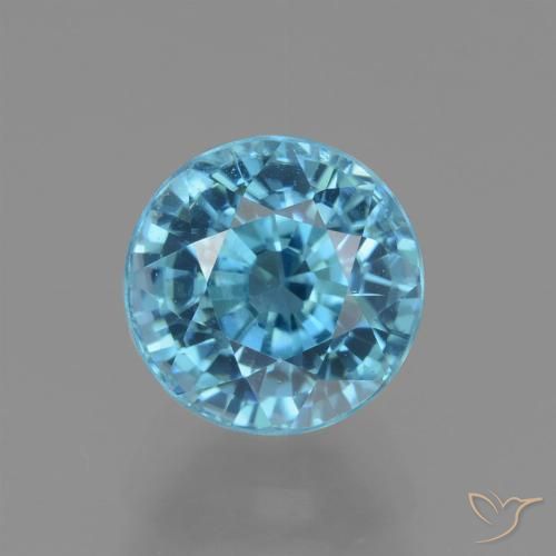 3.32ct Natürlicher Tiefes Maya-Blau Zirkon, Runden, VVS-VS