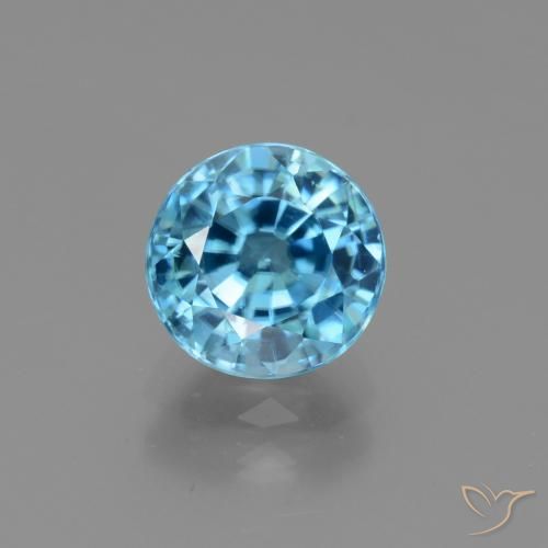 3.16ct Natürlicher Tiefes Azurblau Zirkon, Runden, VS