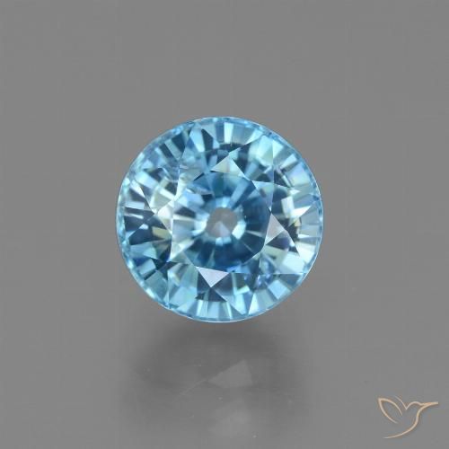 4,02 ctw natürlicher blauer Zirkon, Rundschliff, VS