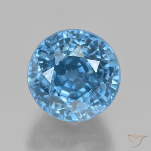 5.72ct Natürlicher Blau Zirkon, Runden, VVS