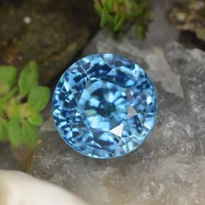 5,01 ctw natürlicher blauer Zirkon, Rundschliff, VVS