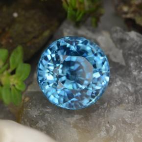 5,01 ctw natürlicher blauer Zirkon, Rundschliff, VVS