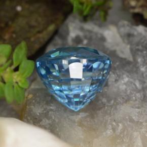 5,01 ctw natürlicher blauer Zirkon, Rundschliff, VVS