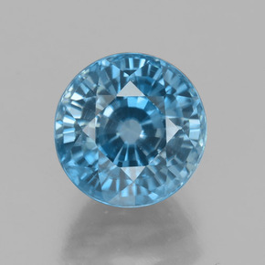 4,43 ctw natürlicher blauer Zirkon, Rundschliff, VVS